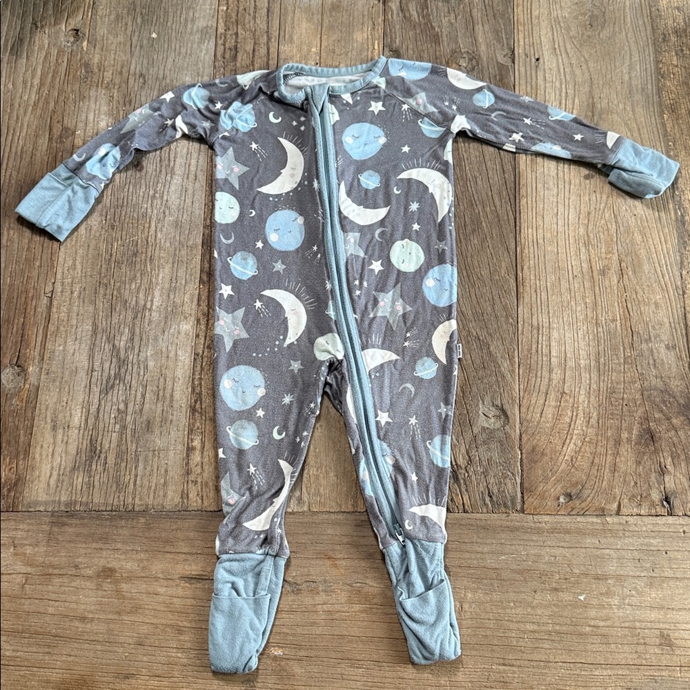 Little Sleepies Gray and Gold Baby Onesie